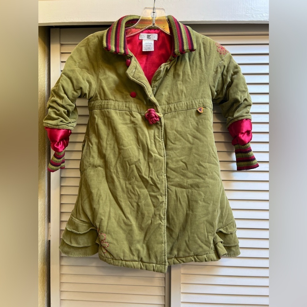 Deux par Deux Green and Pink Toddler Sz 4 Jacket 2010ish